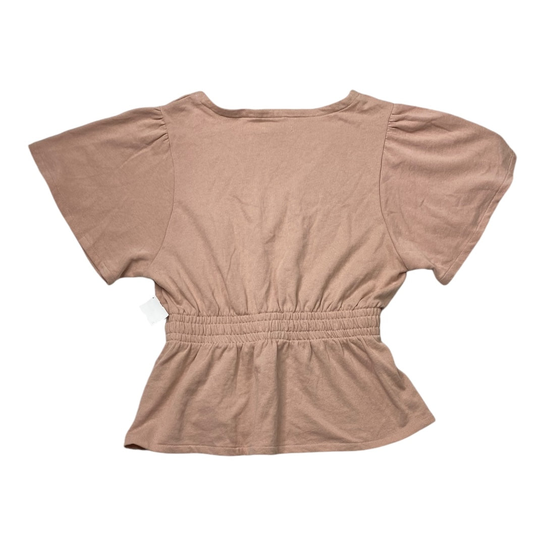 Top Short Sleeve By Saks Fifth Avenue In Pink, Size: L