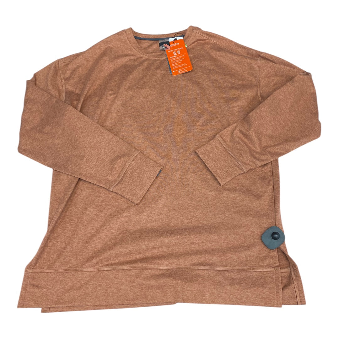 Athletic Top Long Sleeve Crewneck By Cmc In Brown, Size: L