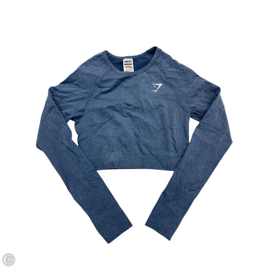 Athletic Top Long Sleeve Crewneck By Gym Shark In Blue, Size: M