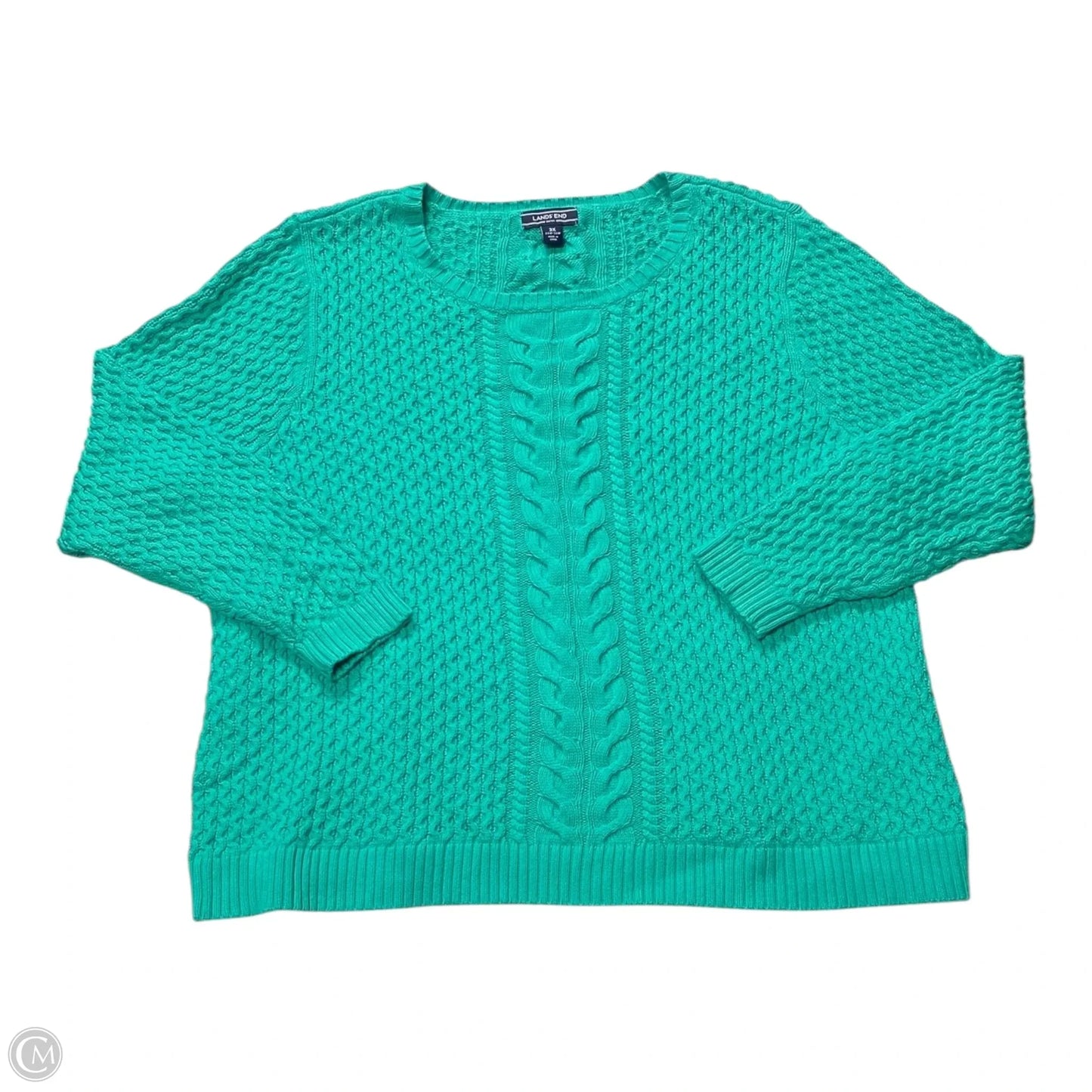 Sweater By Lands End In Green, Size: 3x