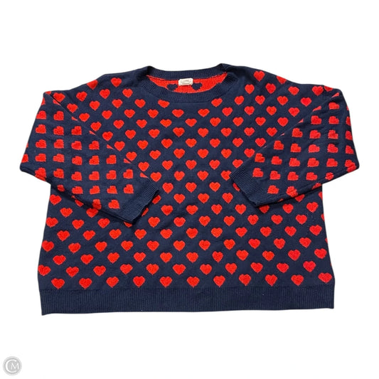 Sweater By Caslon In Blue & Red, Size: 3x
