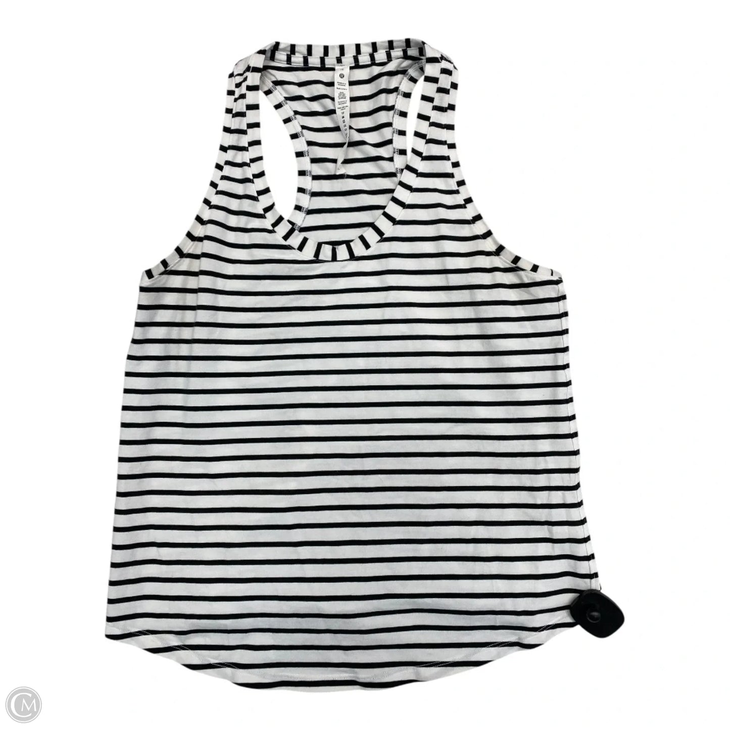 Athletic Tank Top By Lululemon In Black & White, Size: 10