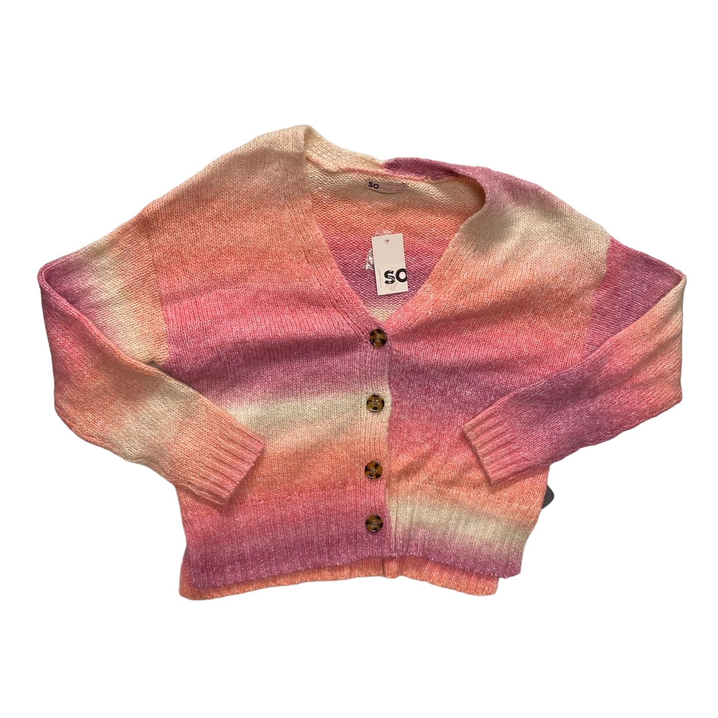 Sweater Cardigan By So In Pink & Purple, Size: S