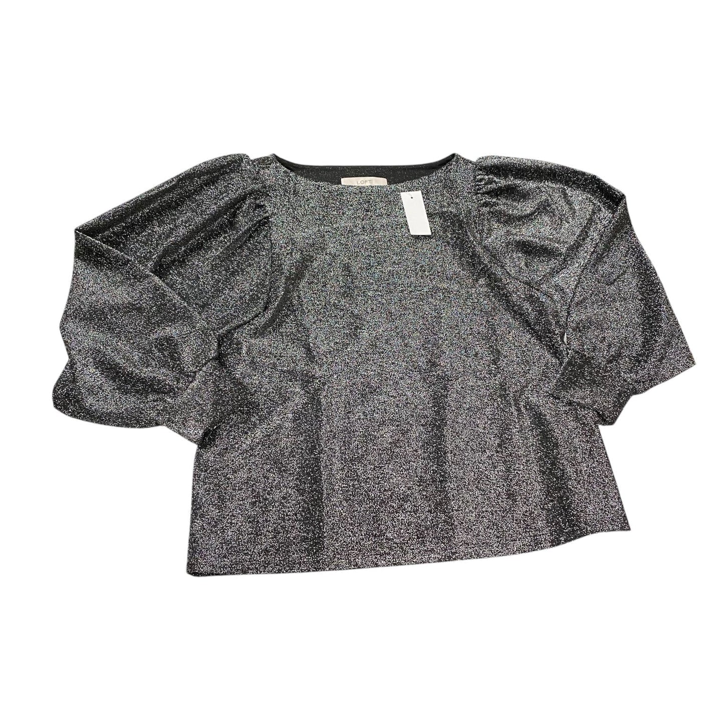 Top Long Sleeve By Loft In Black & Silver, Size: M