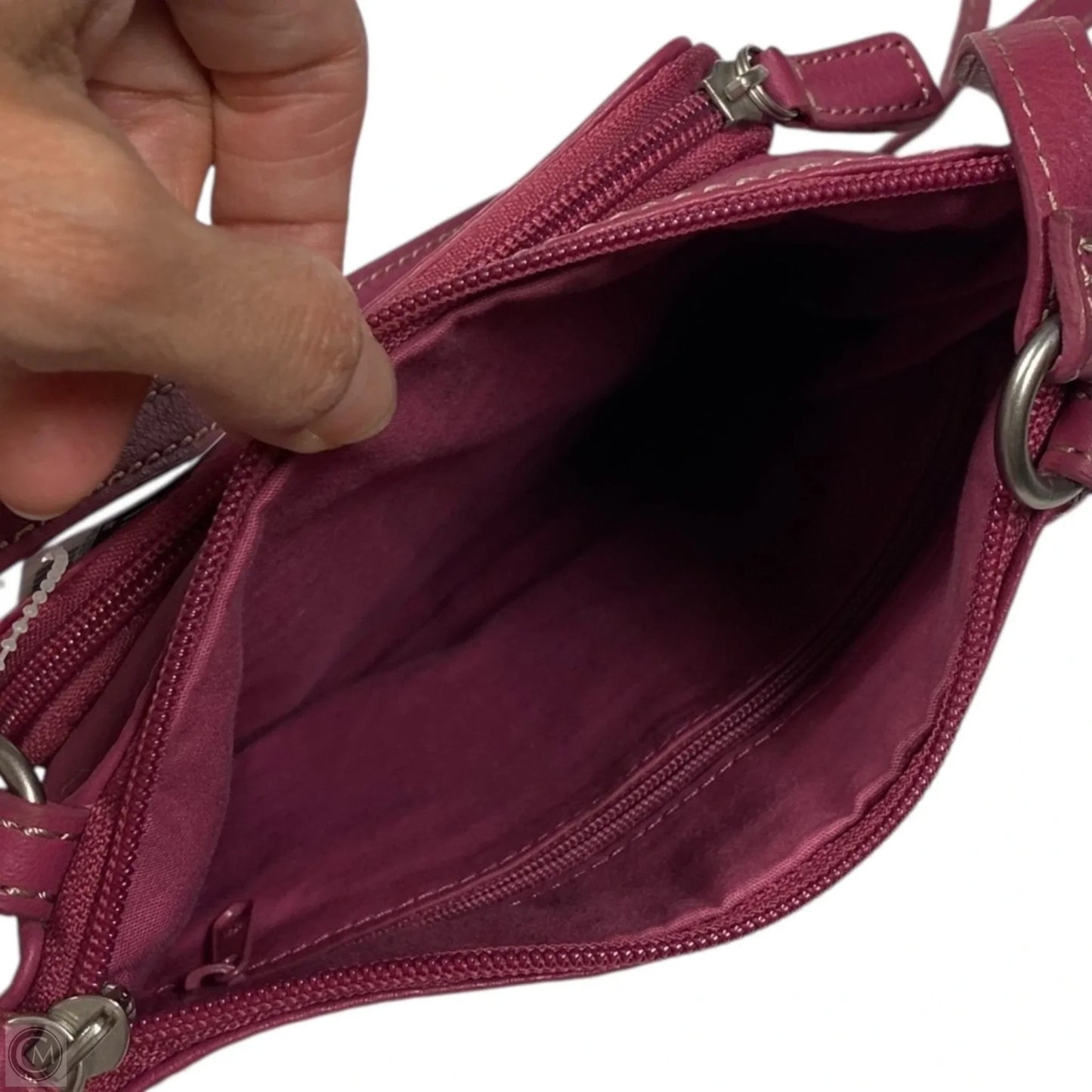 Handbag Leather By Fossil, Size: Small