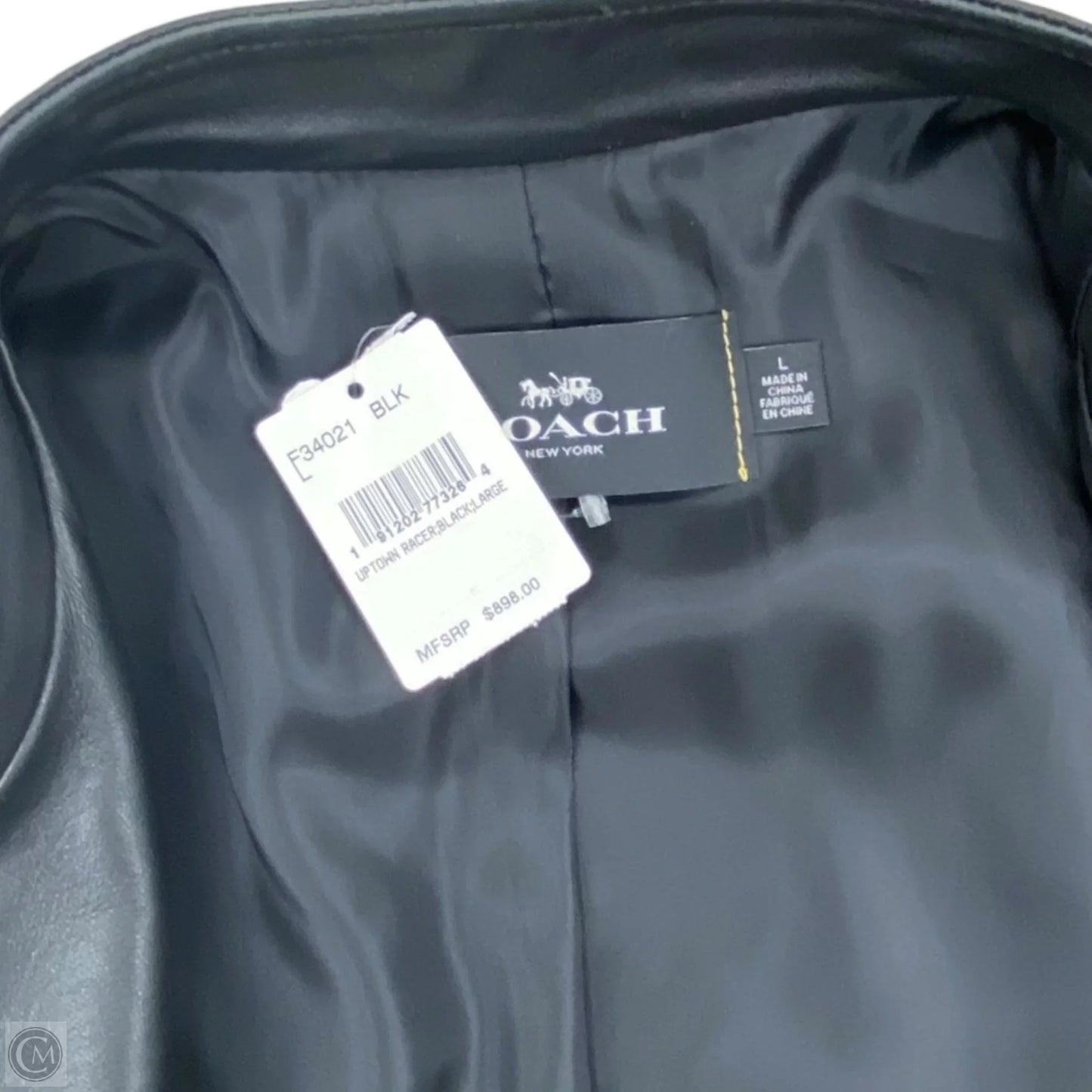 Jacket Designer By Coach In Black, Size: L