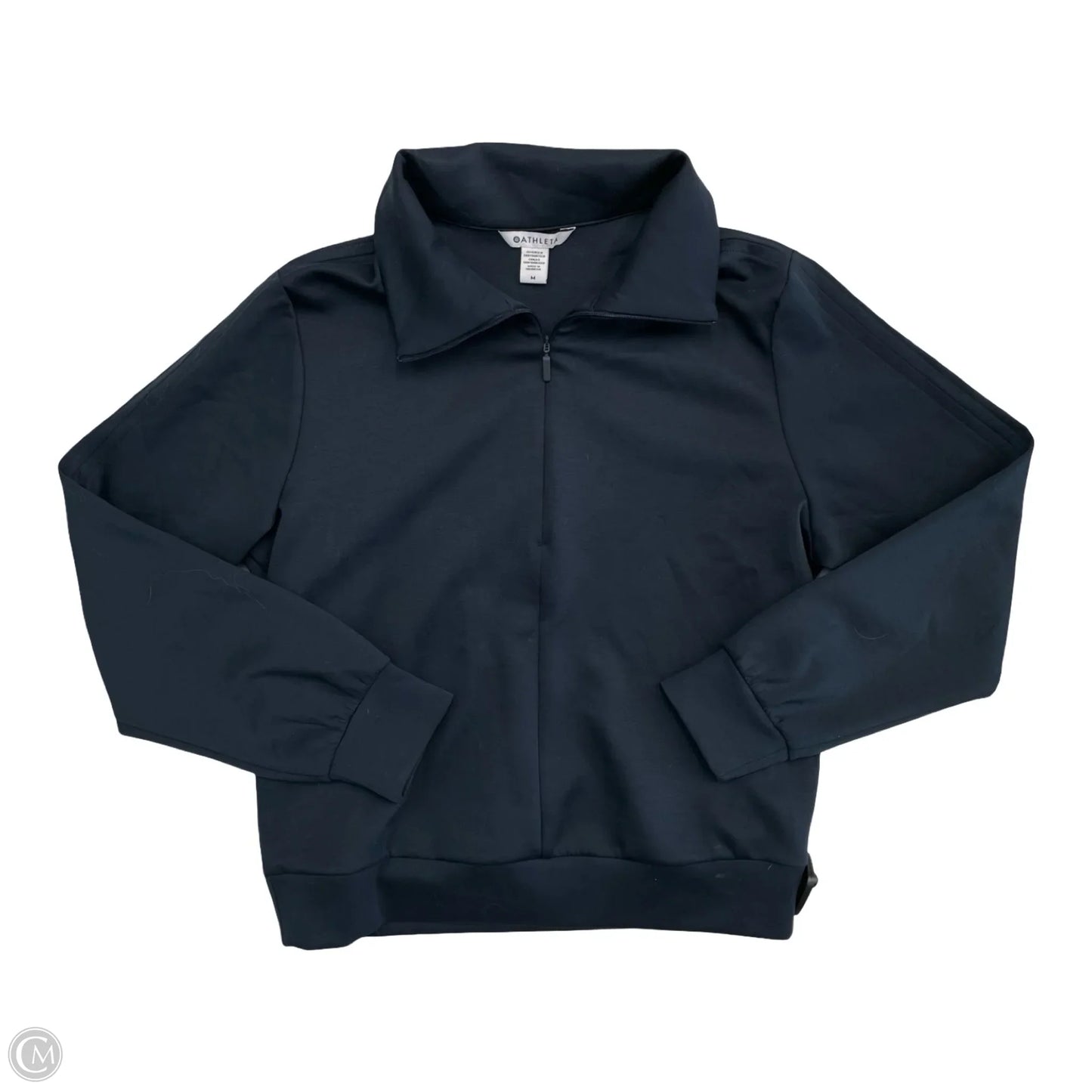 Athletic Top Long Sleeve Collar By Athleta In Navy, Size: M