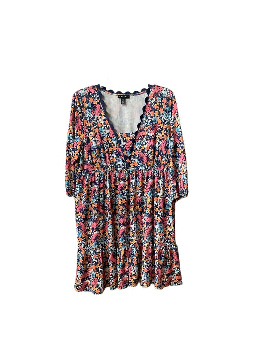 Floral Print Dress Casual Midi Tribal, Size Petite L