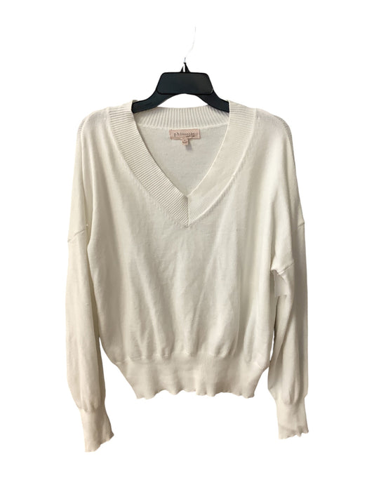 Sweater By Philosophy In White, Size: Xl