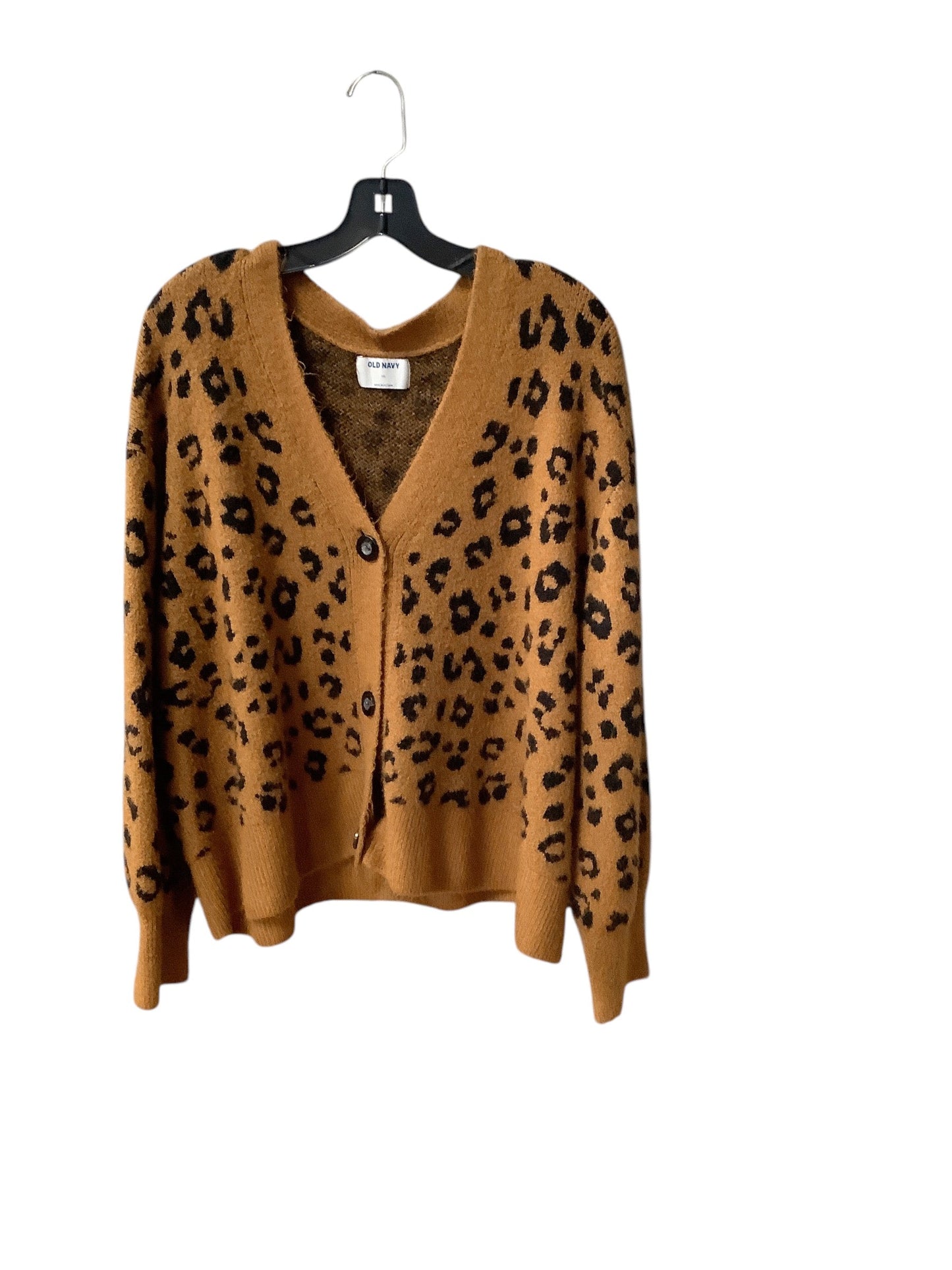 Sweater Cardigan By Old Navy In Animal Print, Size: 1x