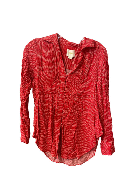 Top Long Sleeve By Maeve In Red, Size: S