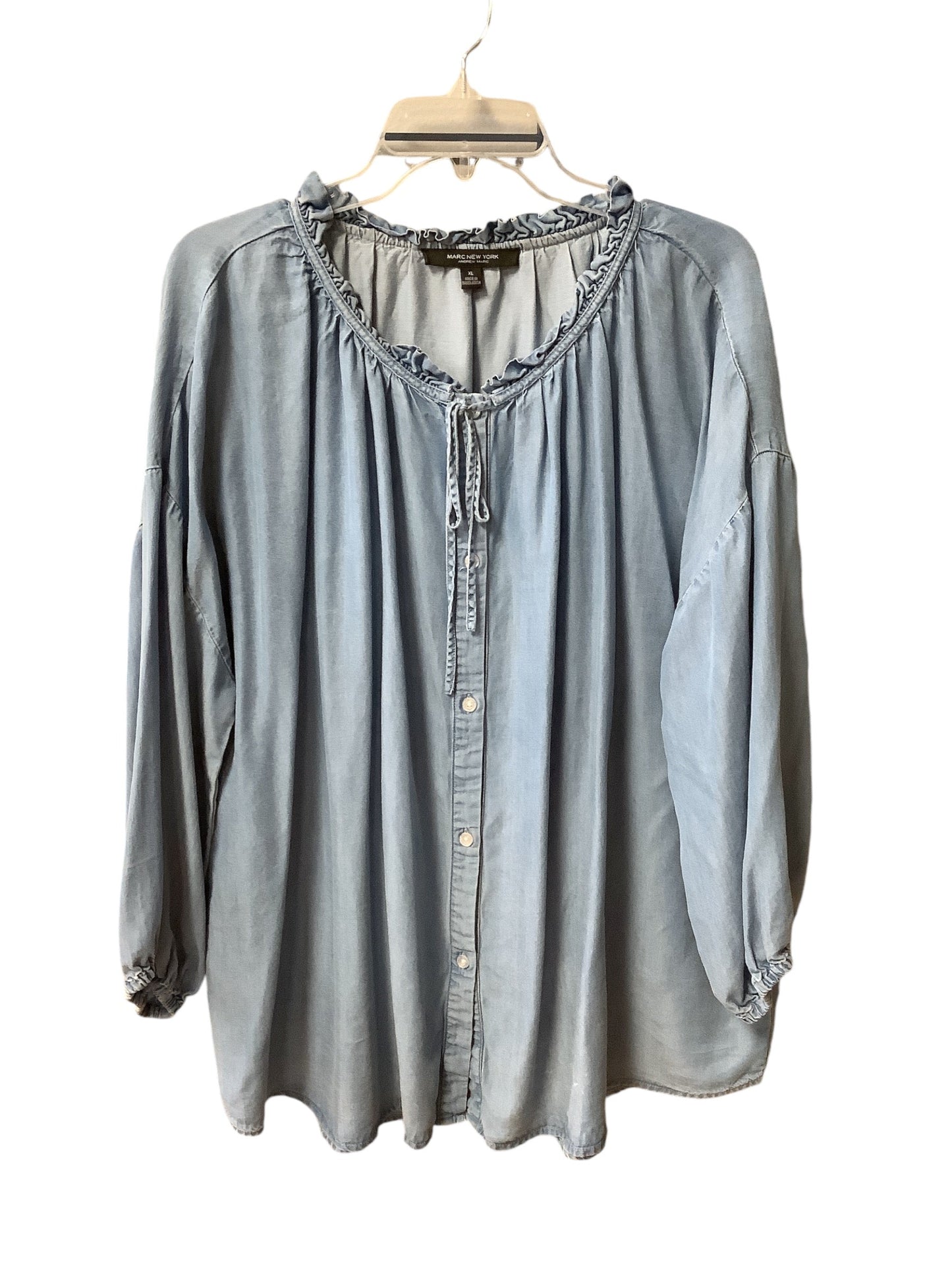 Top Long Sleeve By Marc New York In Blue Denim, Size: Xl