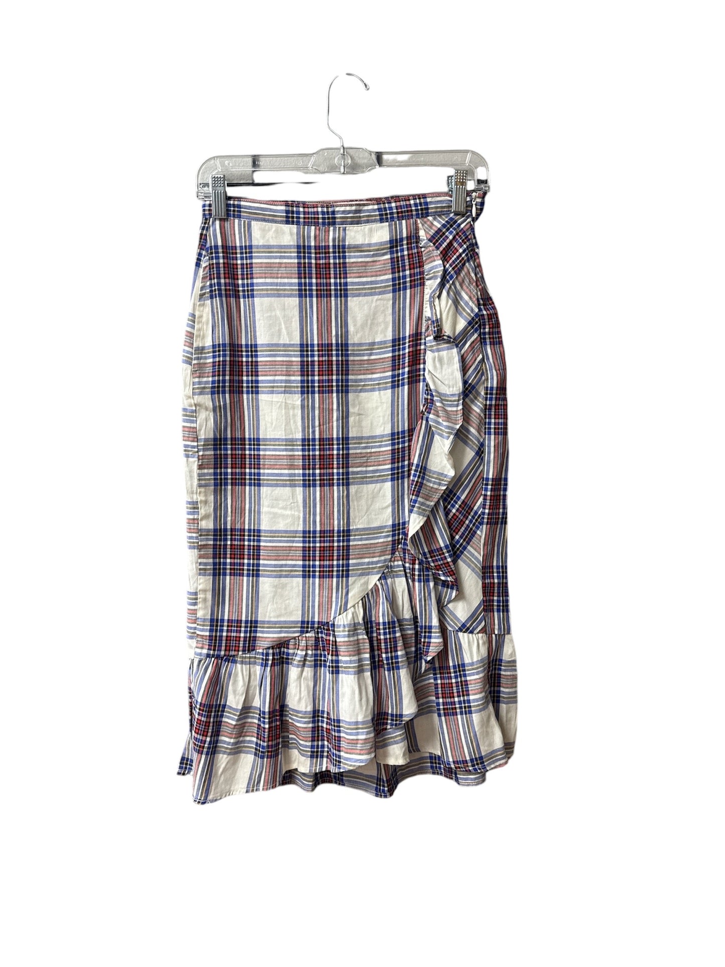 Skirt Midi By Free Assembly In Plaid Pattern, Size: 2