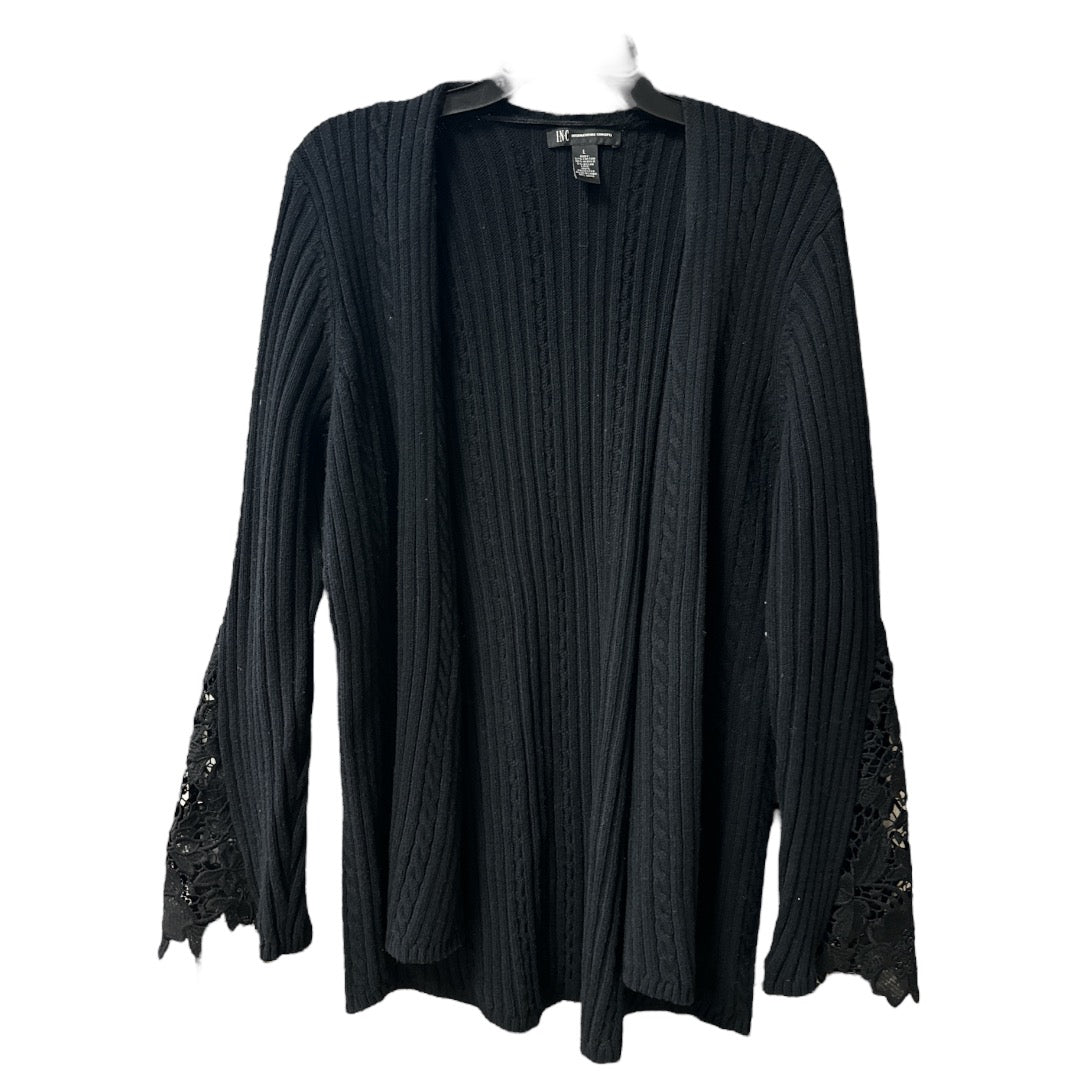 Sweater Cardigan By Inc In Black, Size: L