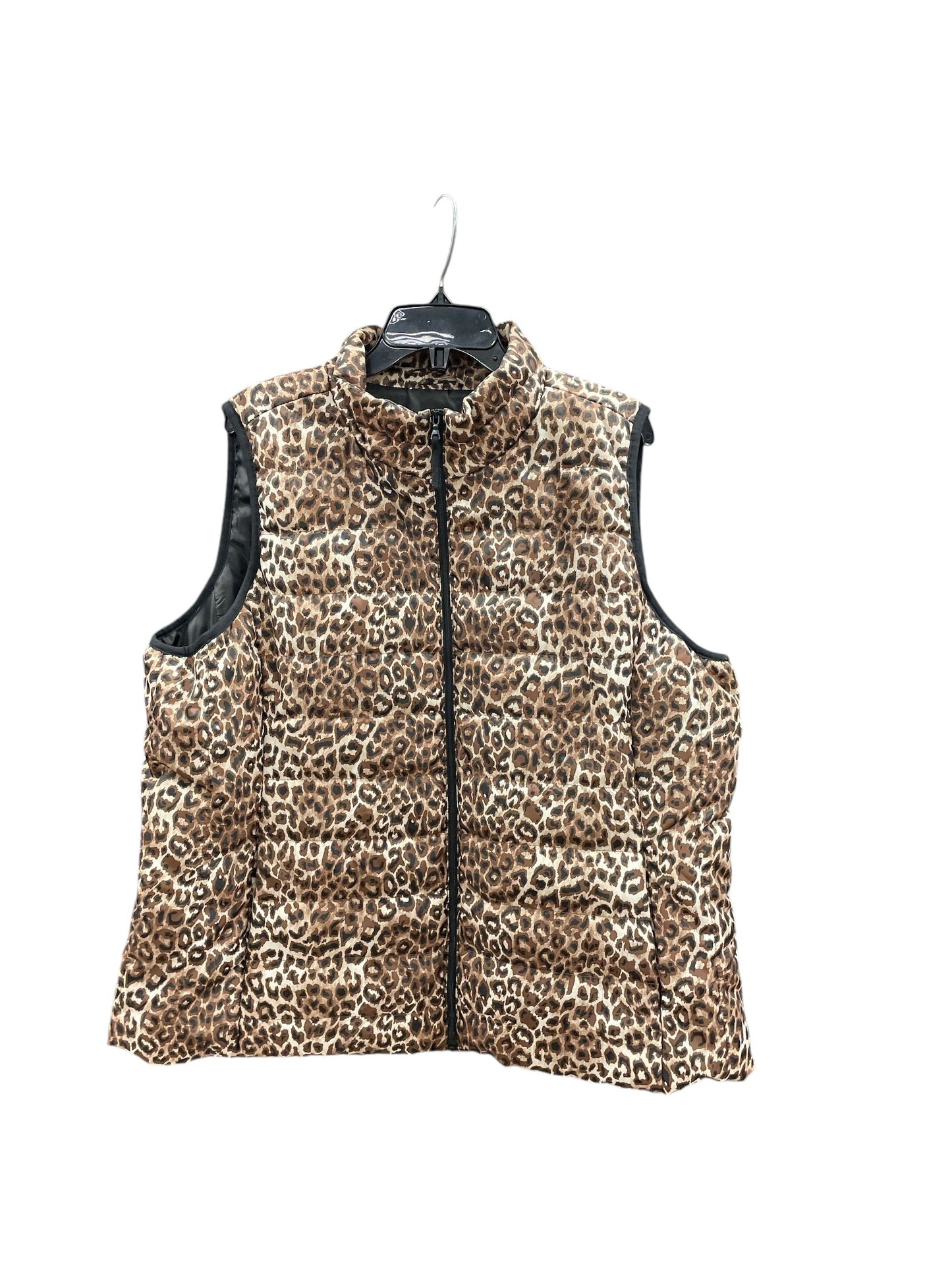 Vest Puffer & Quilted By Rafaella In Animal Print, Size: 2x