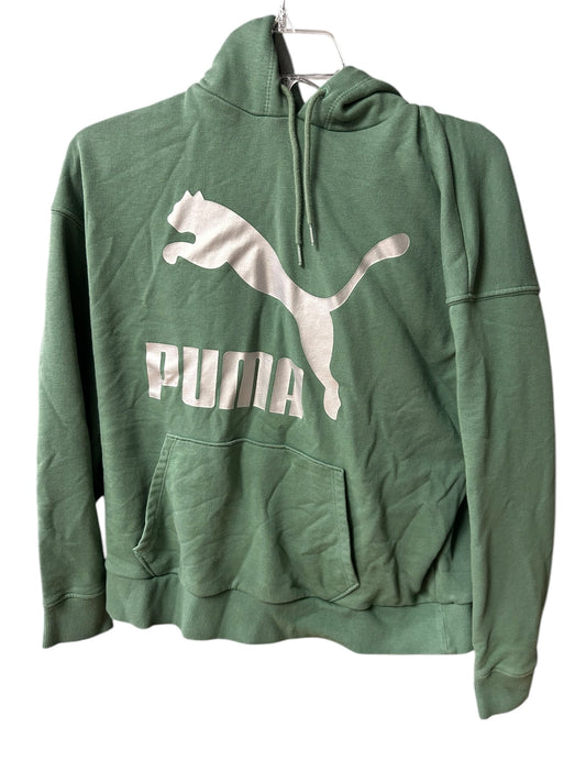 Athletic Sweatshirt Hoodie By Puma In Green, Size: Xl