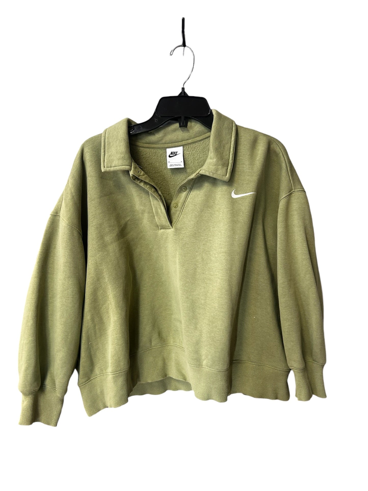 Sweatshirt Collar By Nike Apparel In Green, Size: 2x