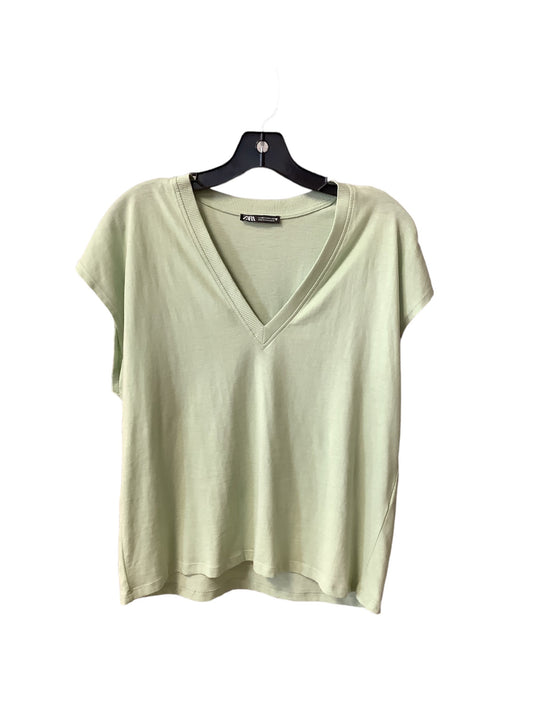 Mint Top Short Sleeve Basic Zara, Size M