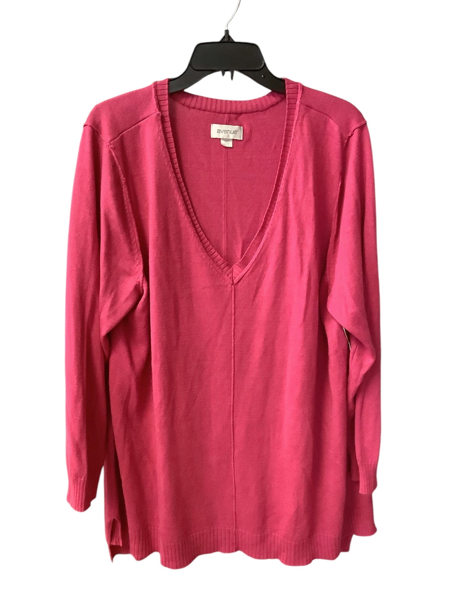 Top Long Sleeve By Avenue In Pink, Size: 22