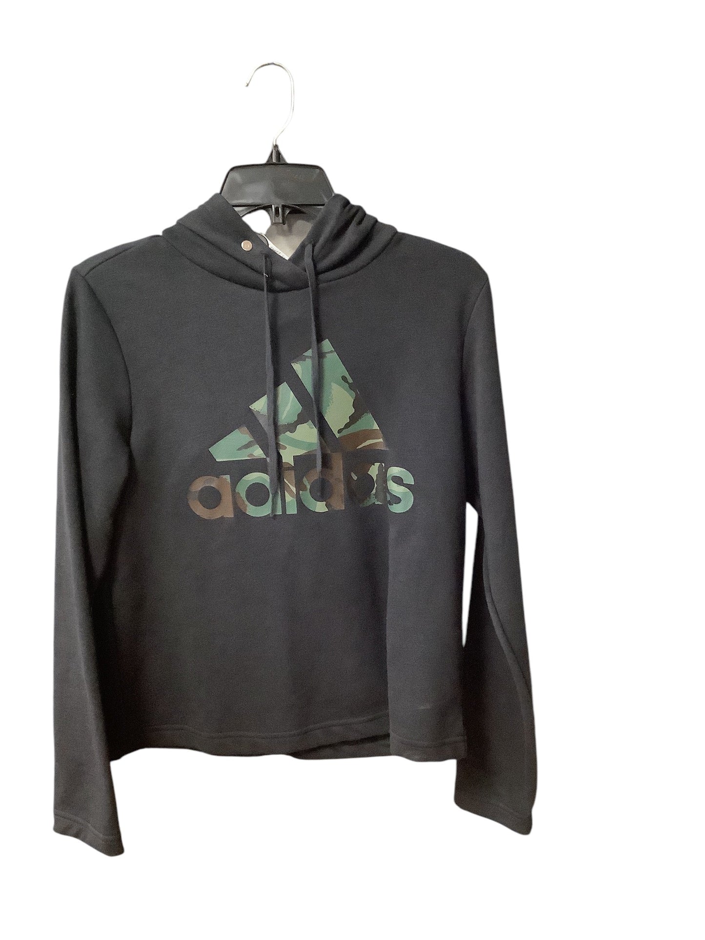 Athletic Sweatshirt Hoodie By Adidas In Black, Size: S