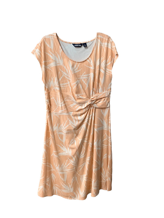 Peach Dress Casual Midi Lands End, Size L