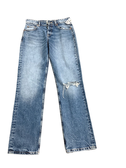 Jeans Straight By Zara In Blue Denim, Size: 4