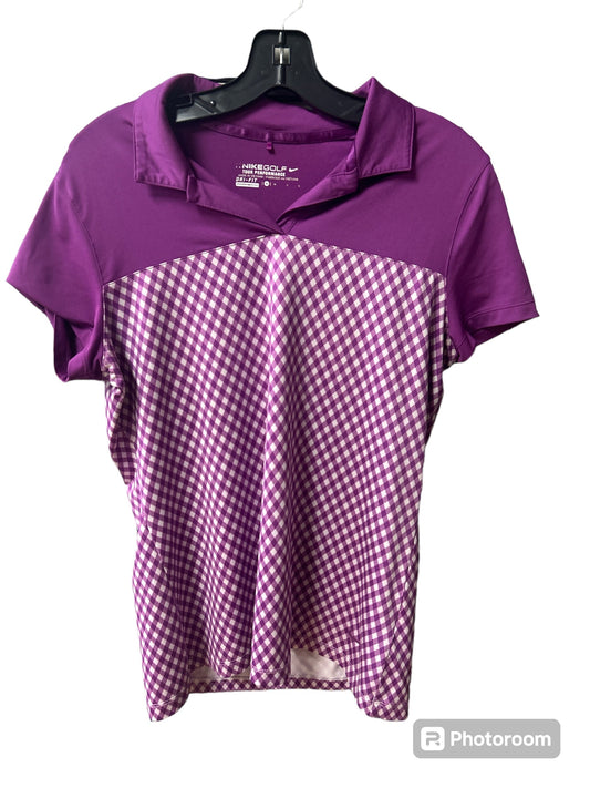 Purple Athletic Top Short Sleeve Nike Apparel, Size M