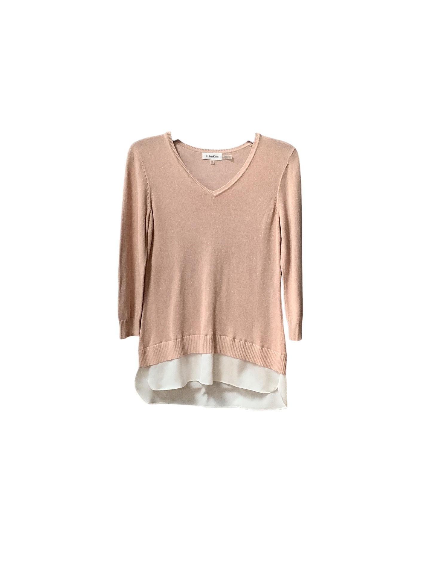 Top Long Sleeve By Calvin Klein In Pink, Size: Xs