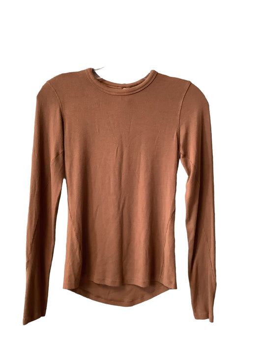 Brown Athletic Top Long Sleeve Collar Lululemon, Size Xs