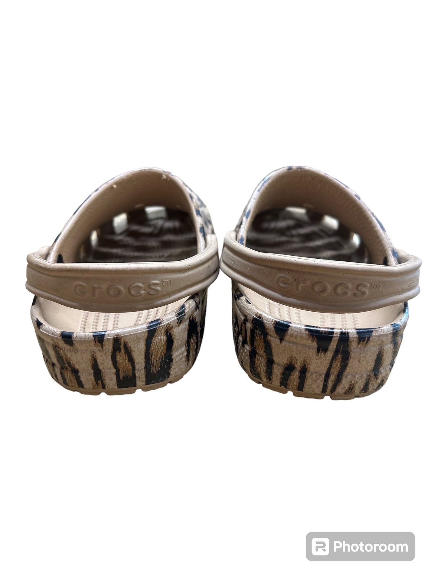 Animal Print Shoes Flats Crocs, Size 10