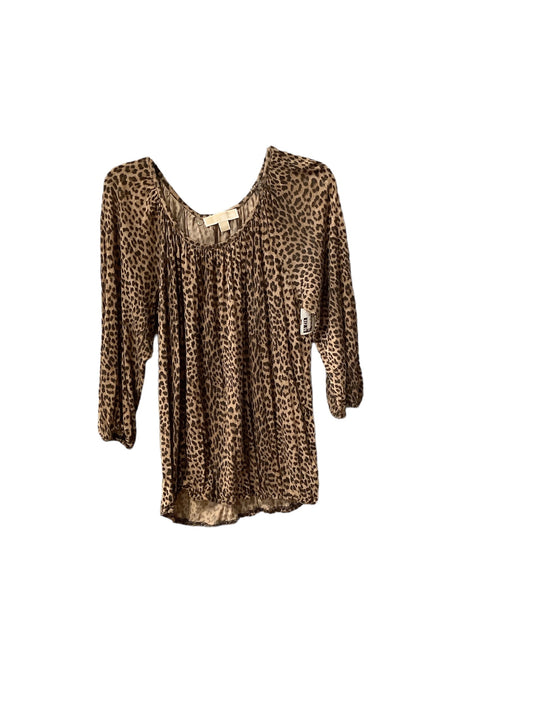 Top Long Sleeve Designer By Michael By Michael Kors In Animal Print, Size: L