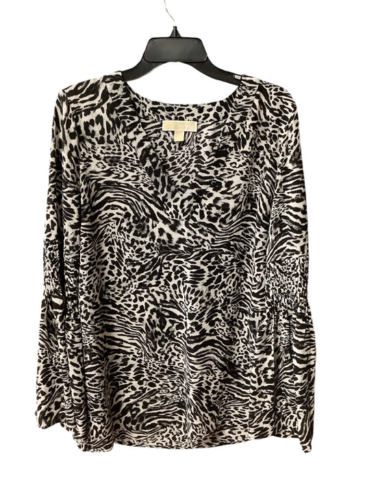 Top Long Sleeve Designer By Michael By Michael Kors In Animal Print, Size: M