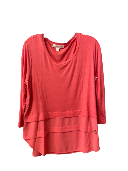 Top Long Sleeve Designer By Michael By Michael Kors In Pink, Size: L