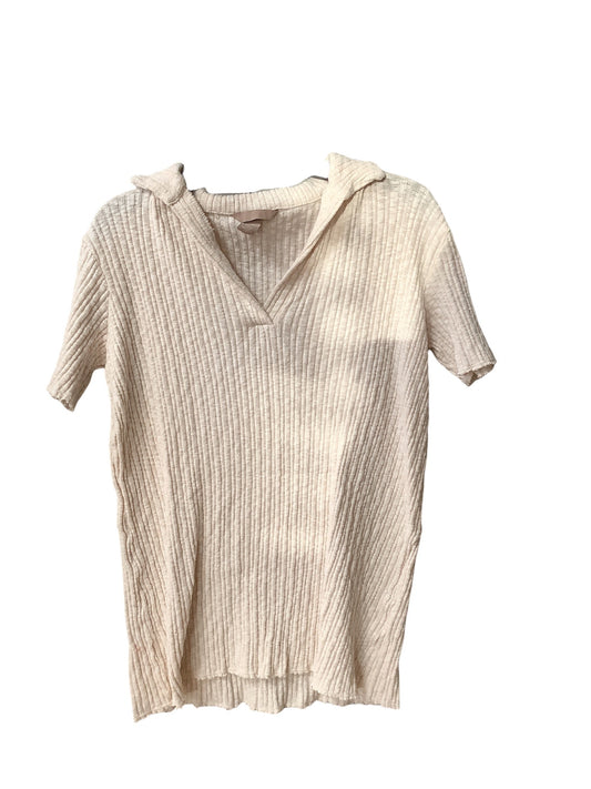 Top Short Sleeve By H&m In Cream, Size: S