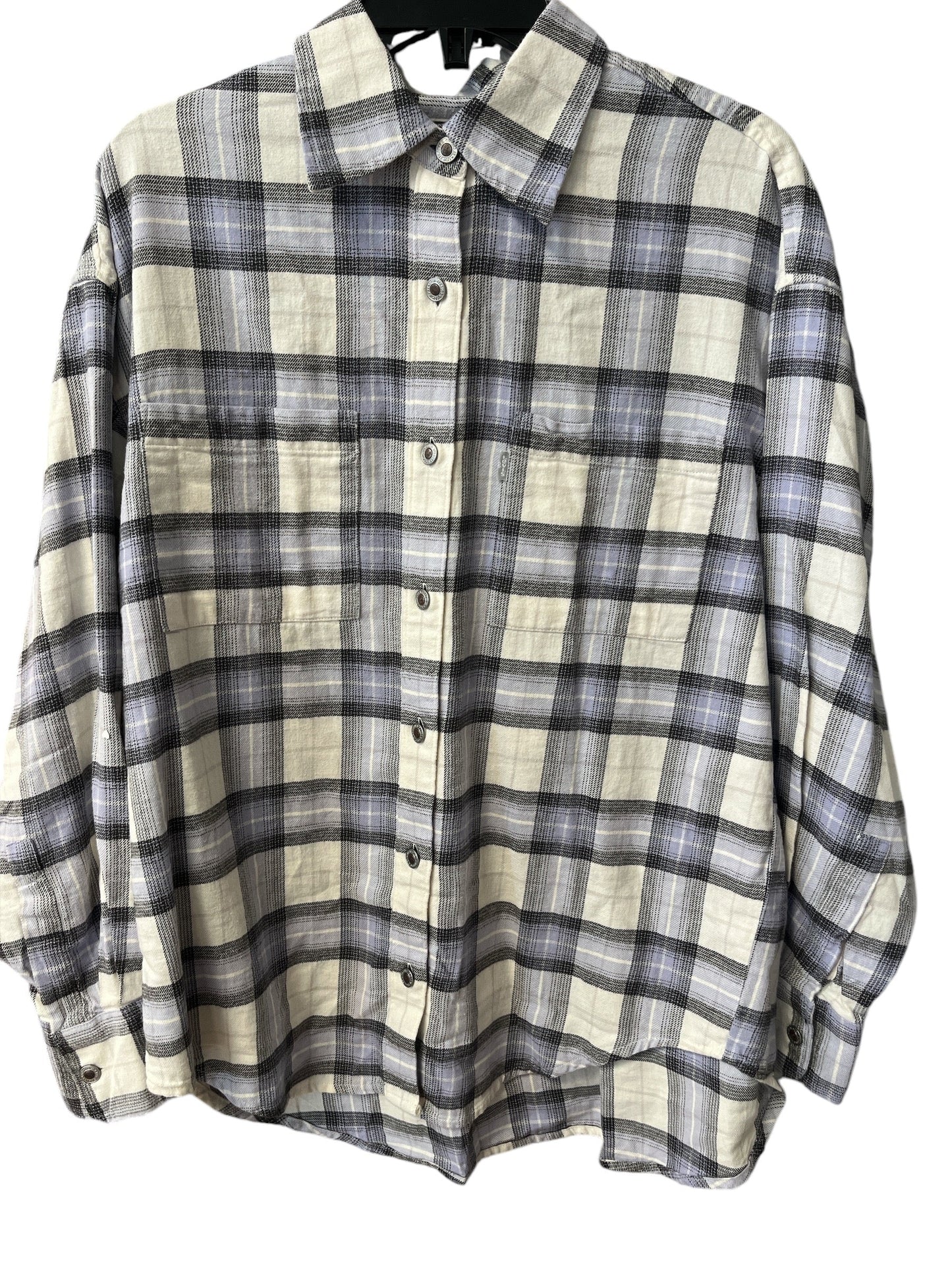 Top Long Sleeve By Levis In Plaid Pattern, Size: S