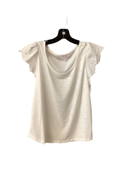 White Top Short Sleeve Lc Lauren Conrad, Size M