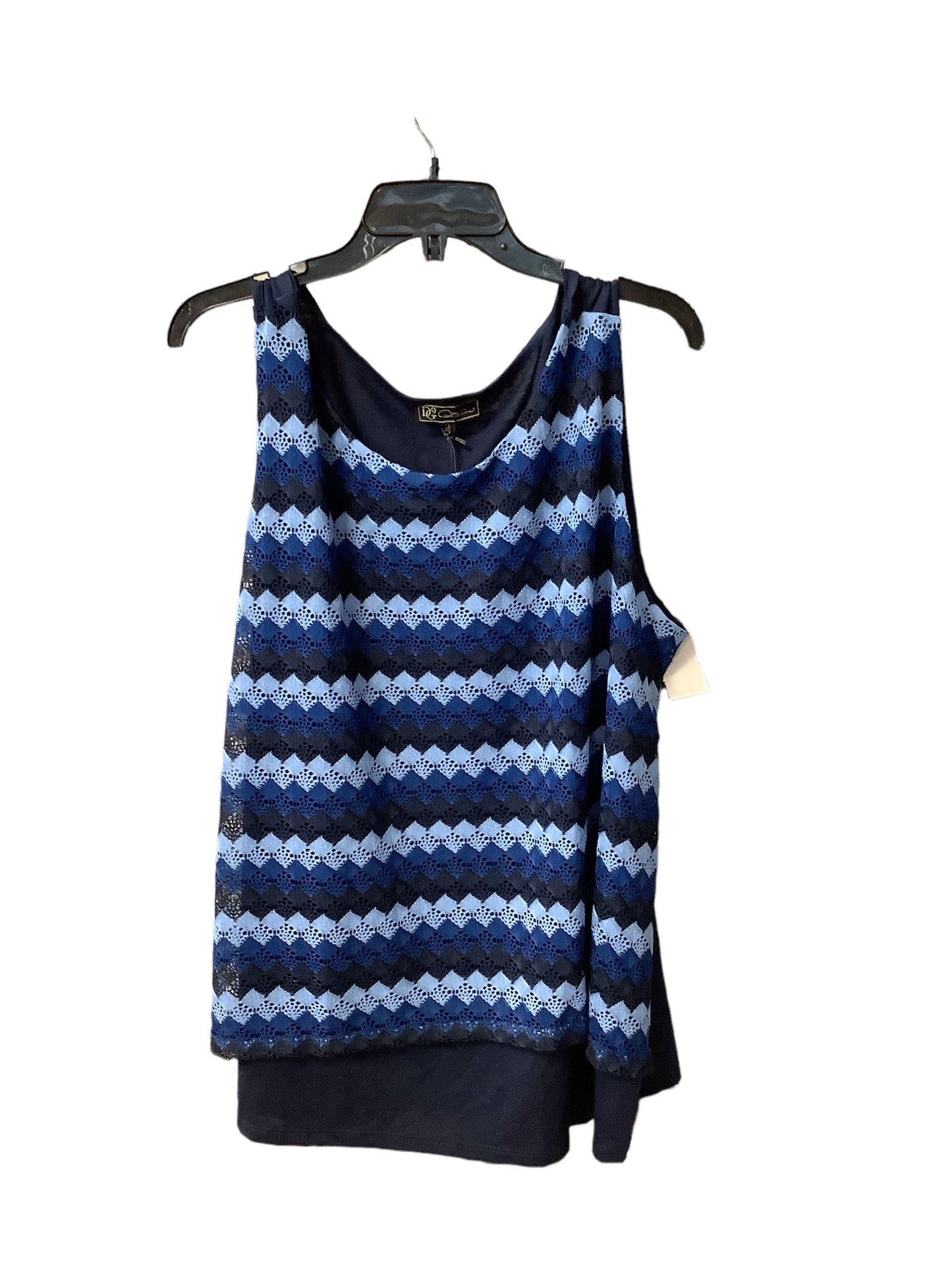 Top Sleeveless By Diane Gilman In Blue, Size: 2x