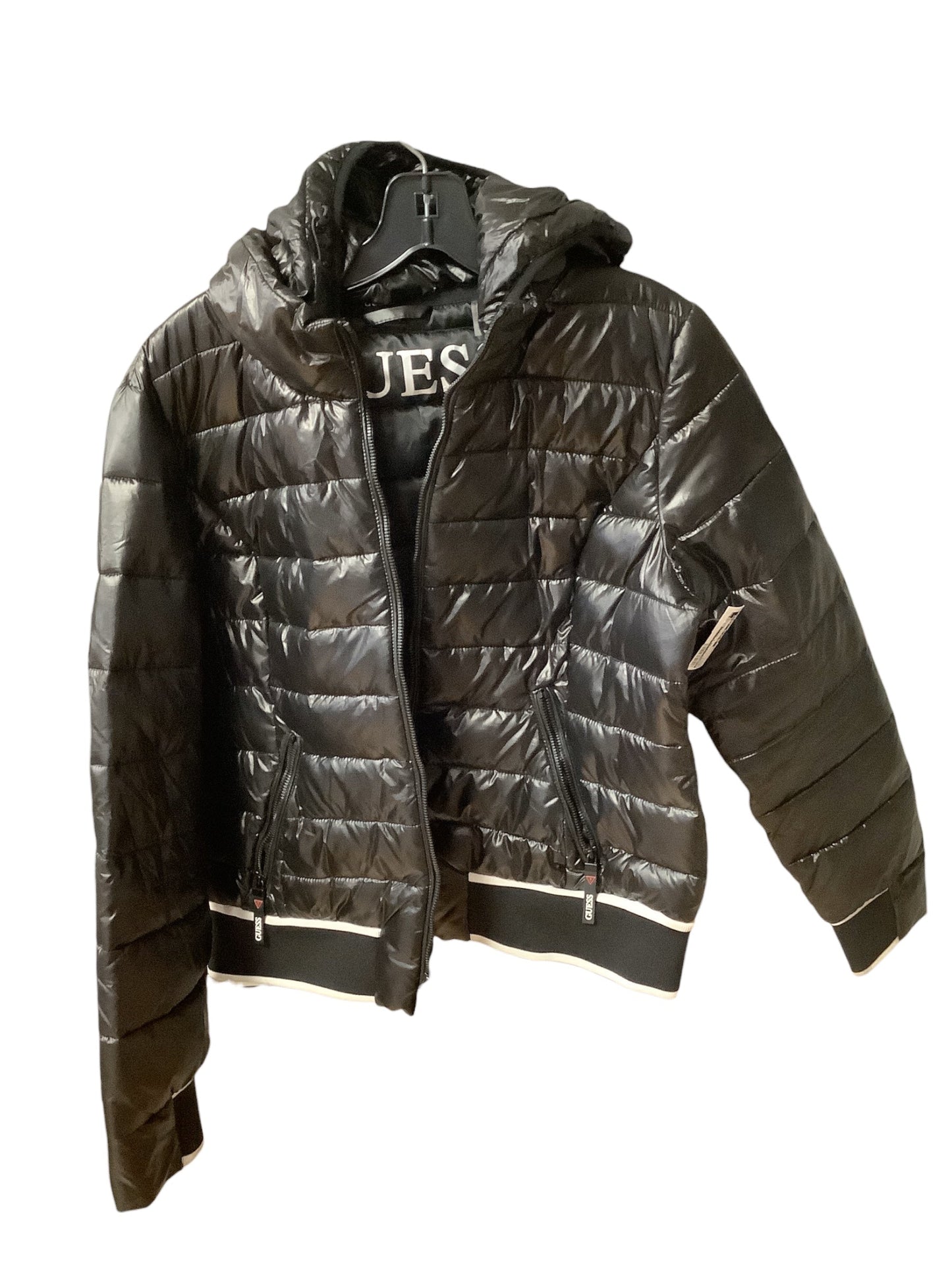 Jacket Puffer & Quilted By Guess In Black, Size: L