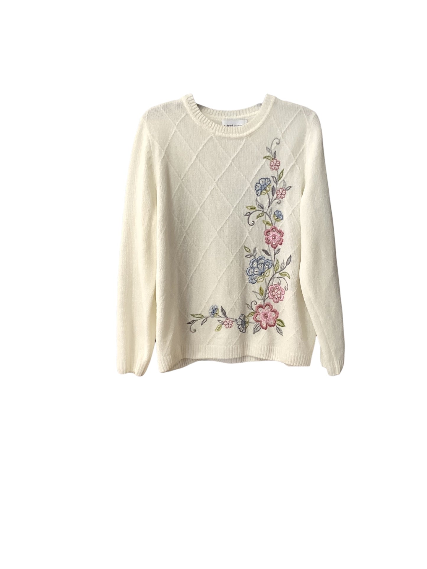 Sweater By Alfred Dunner In White, Size: L