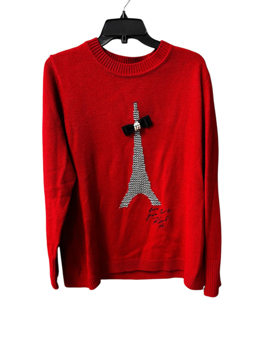 Sweater Designer By Karl Lagerfeld In Red, Size: L