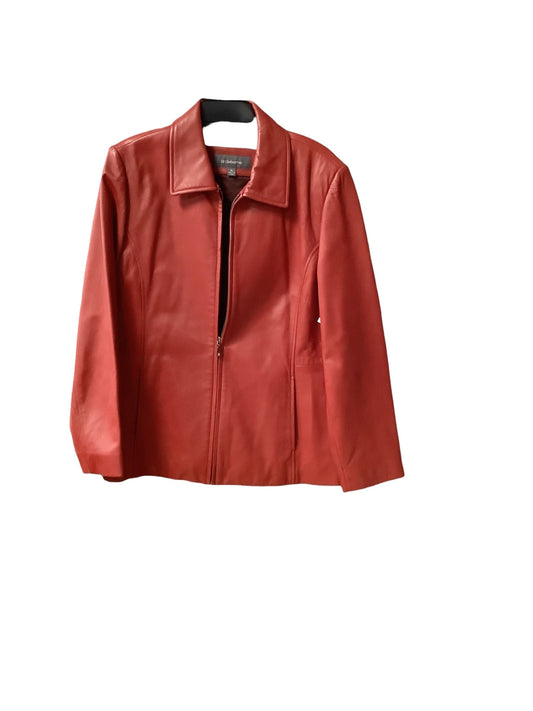 Jacket Leather By Liz Claiborne In Red, Size: Xl