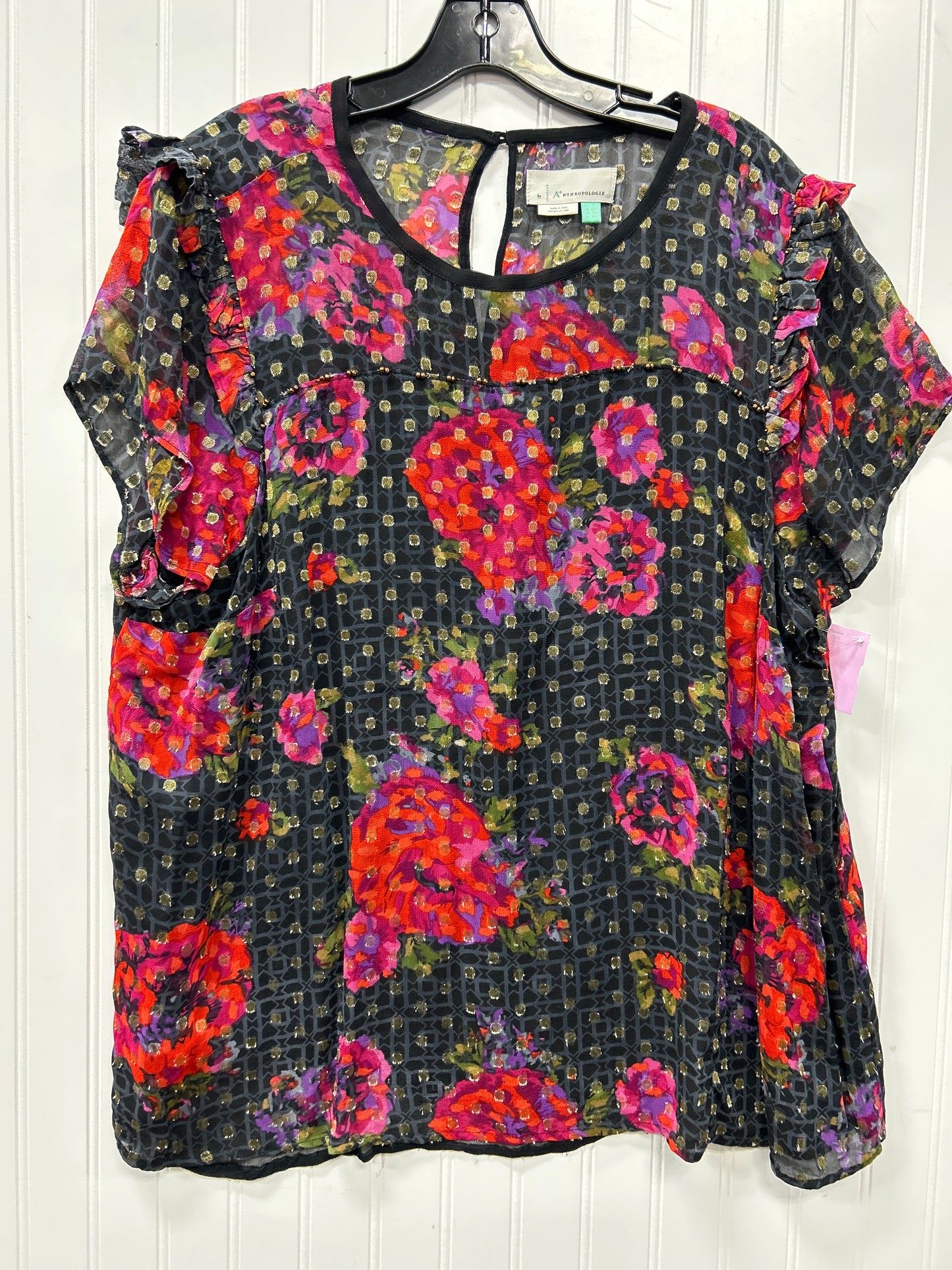 Top Ss By Anthropologie In Floral Print, Size:18