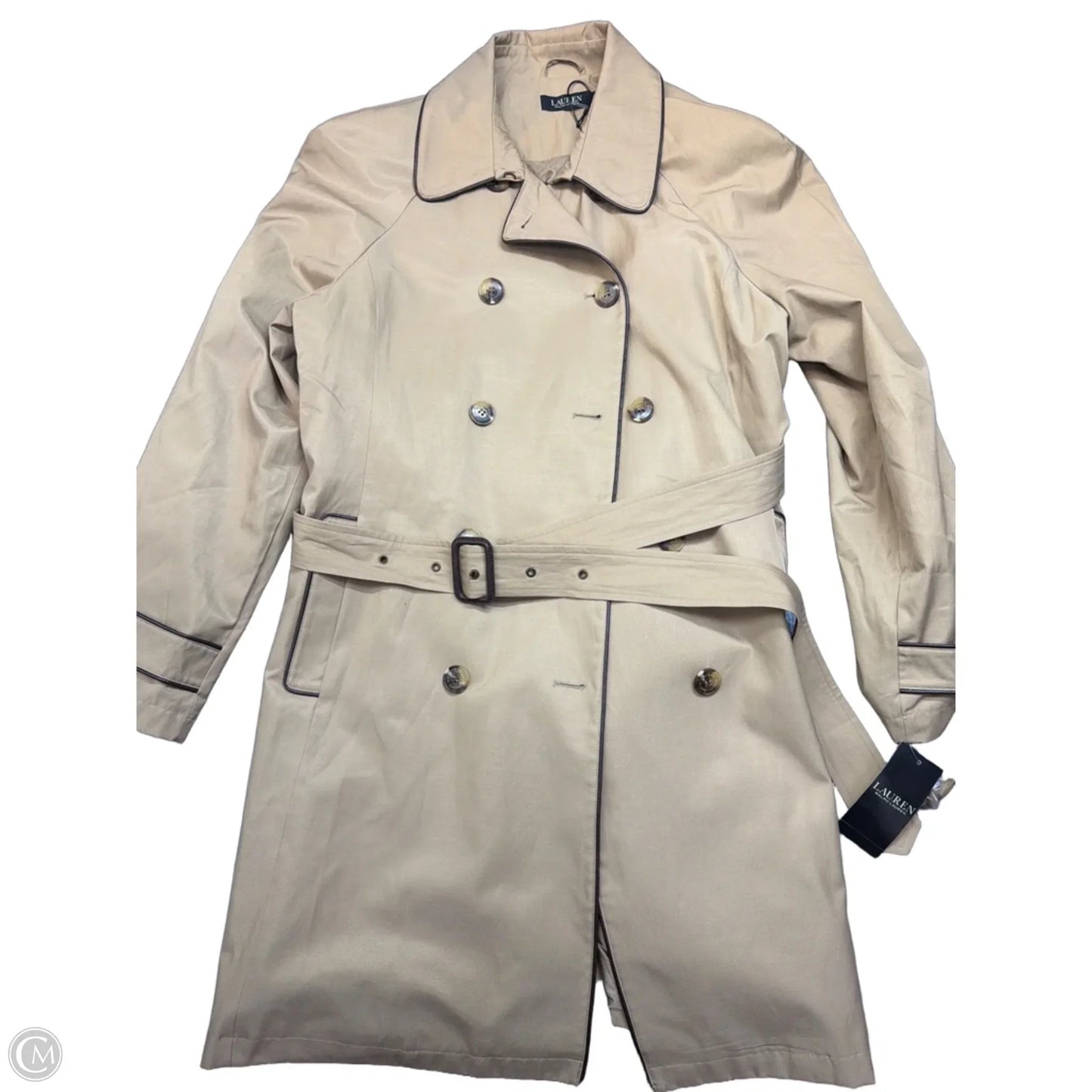 Coat Trench Coat By Ralph Lauren In Tan, Size: Xl