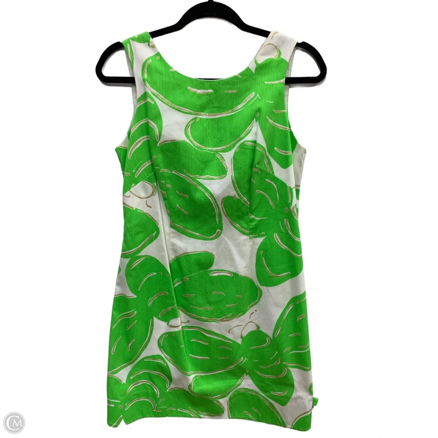 Dress Designer By Lilly Pulitzer In Green & White, Size: 6