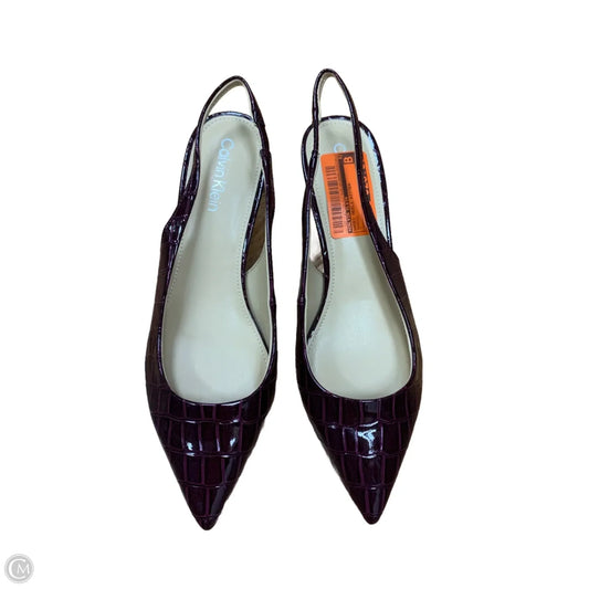 Shoes Heels Kitten By Calvin Klein In Maroon, Size: 7