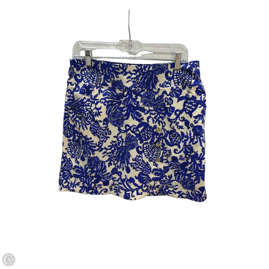 Skort Designer By Lilly Pulitzer In Blue & White, Size: 6