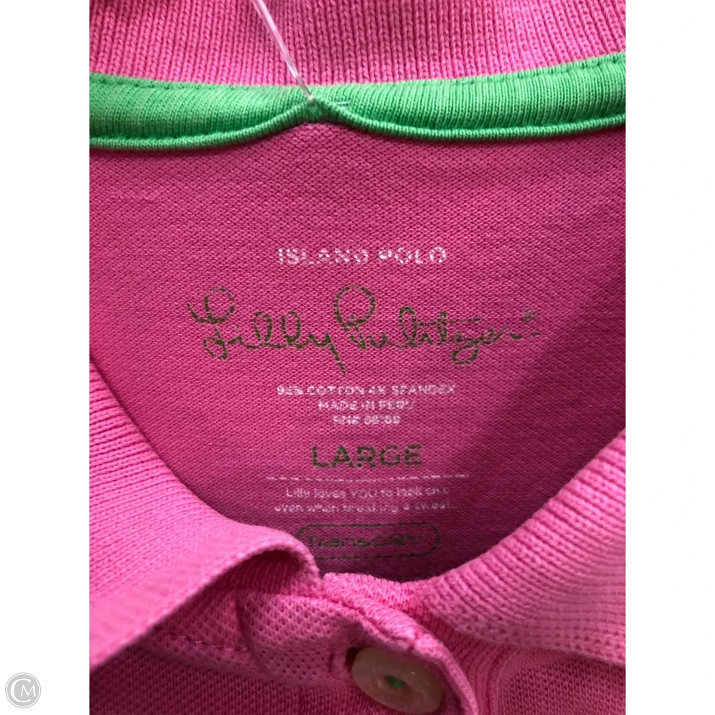 Top Short Sleeve Designer By Lilly Pulitzer In Pink, Size: L