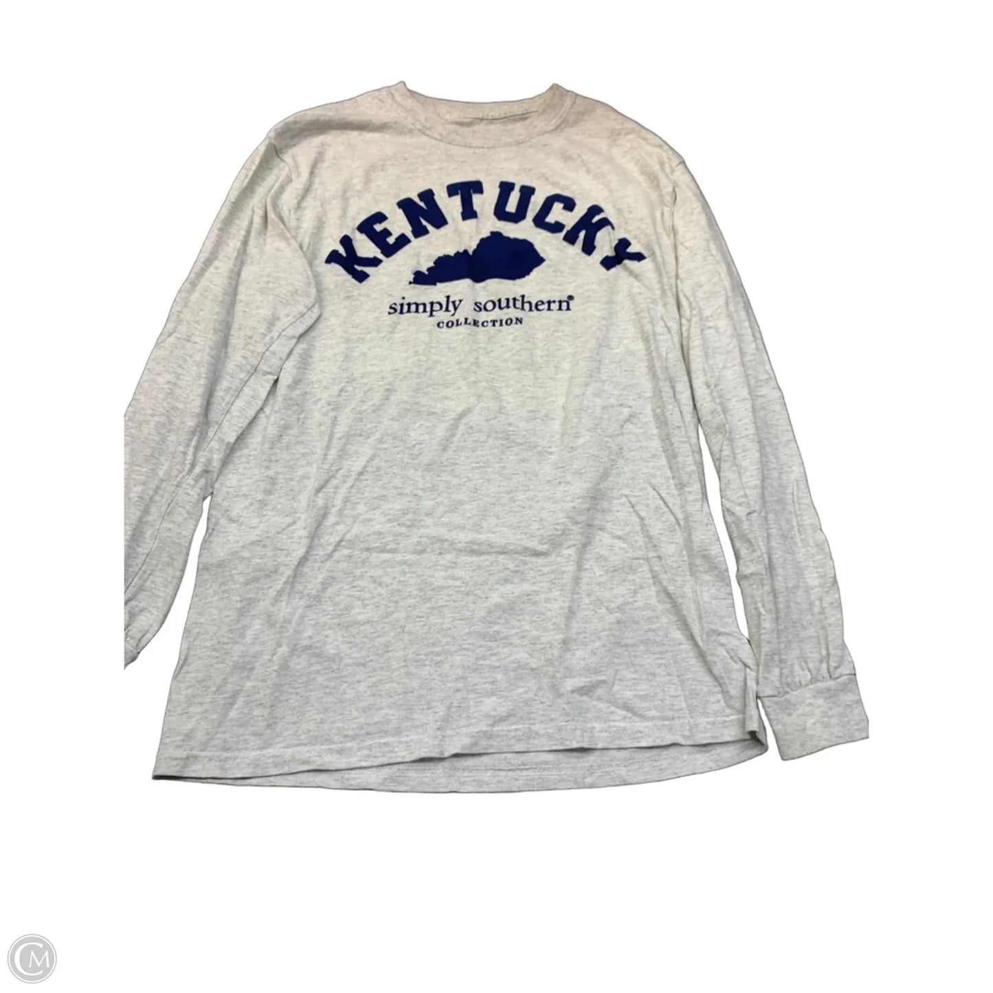Top Long Sleeve Basic By Simply Southern In Grey, Size: S