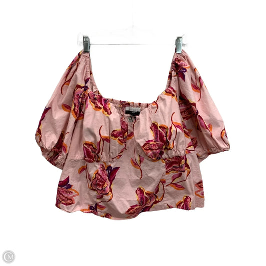 Top Short Sleeve By Eloquii In Pink, Size: 22