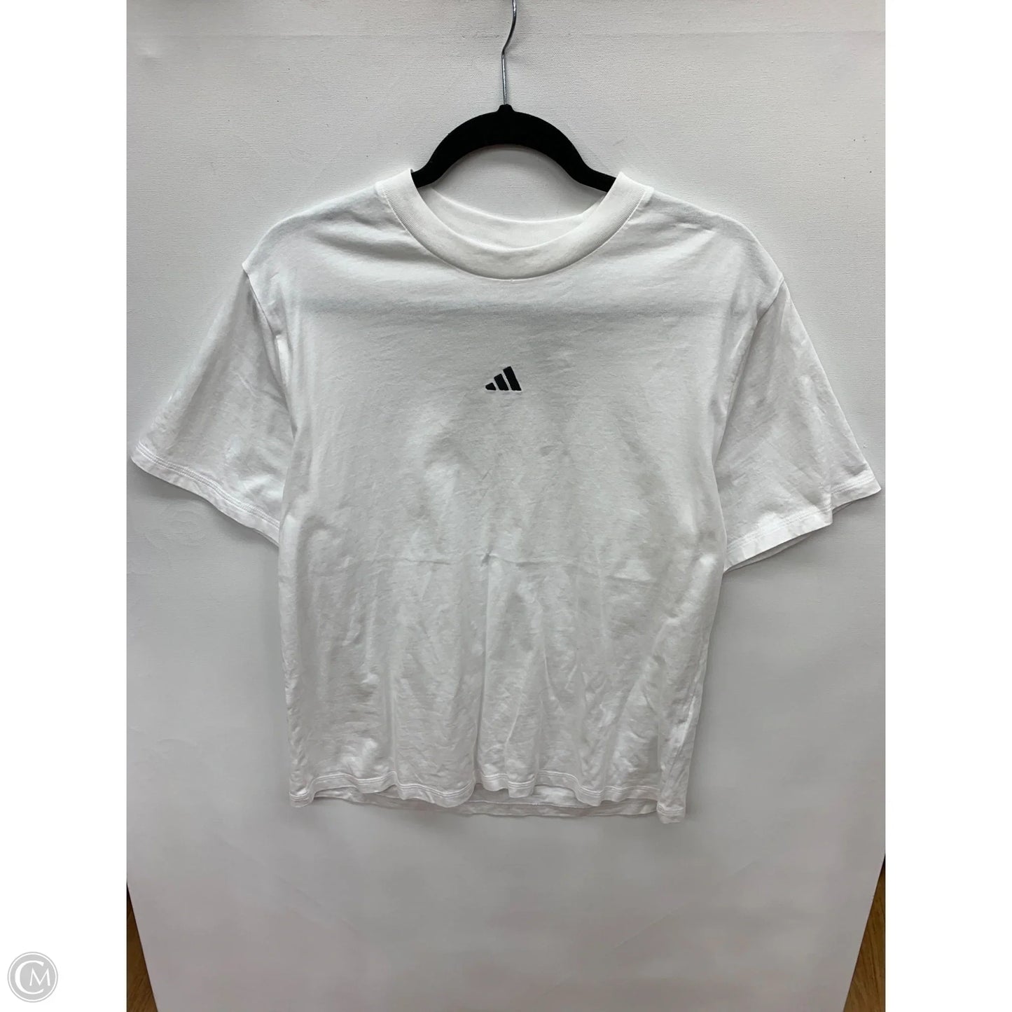 Athletic Top Short Sleeve By Adidas In White, Size: L